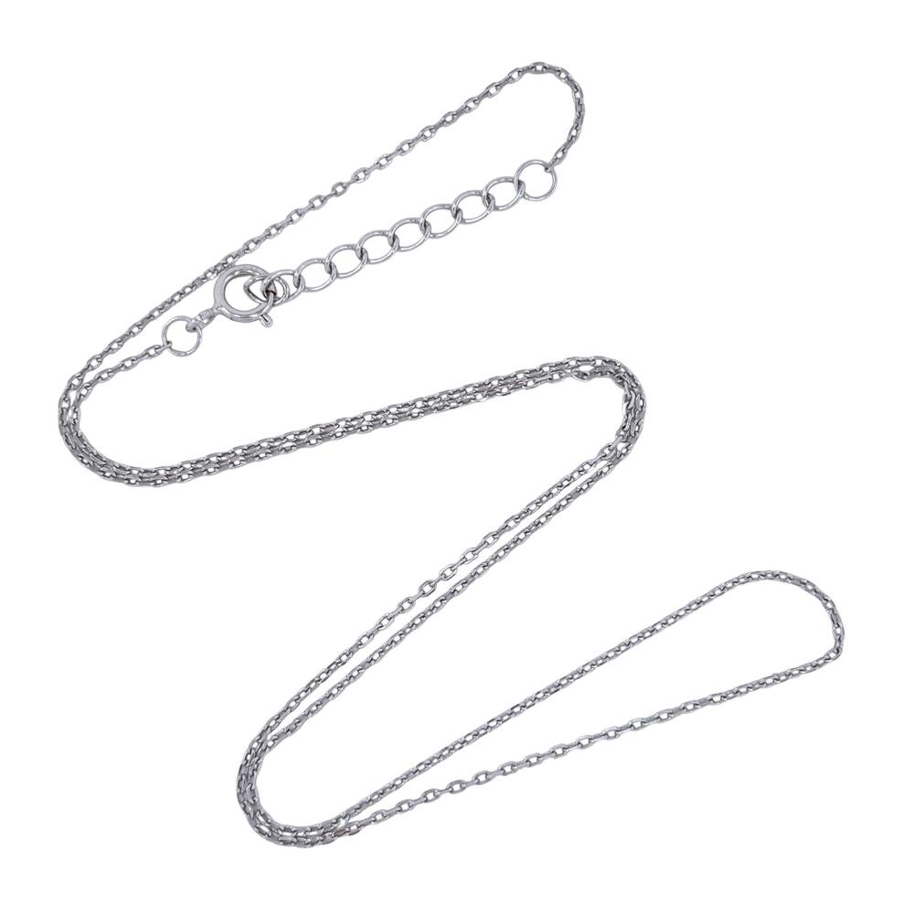Vintage Sterling Silver 925 1.1mm Cable Link Chain Necklace 16"-17"